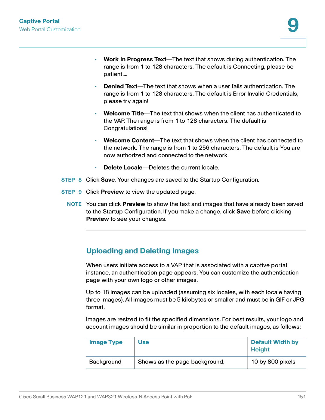 Cisco Systems WAP321, WAP121 manual Uploading and Deleting Images 