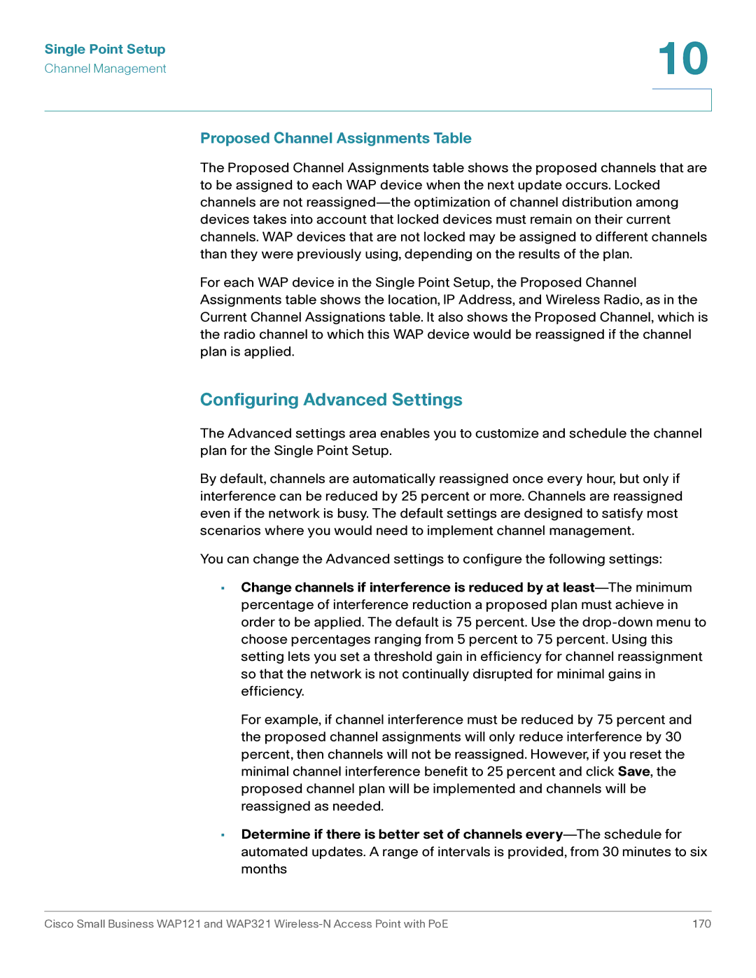 Cisco Systems WAP121, WAP321 manual Configuring Advanced Settings, Proposed Channel Assignments Table 