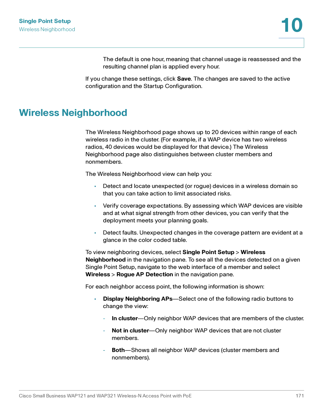 Cisco Systems WAP321, WAP121 manual Wireless Neighborhood 