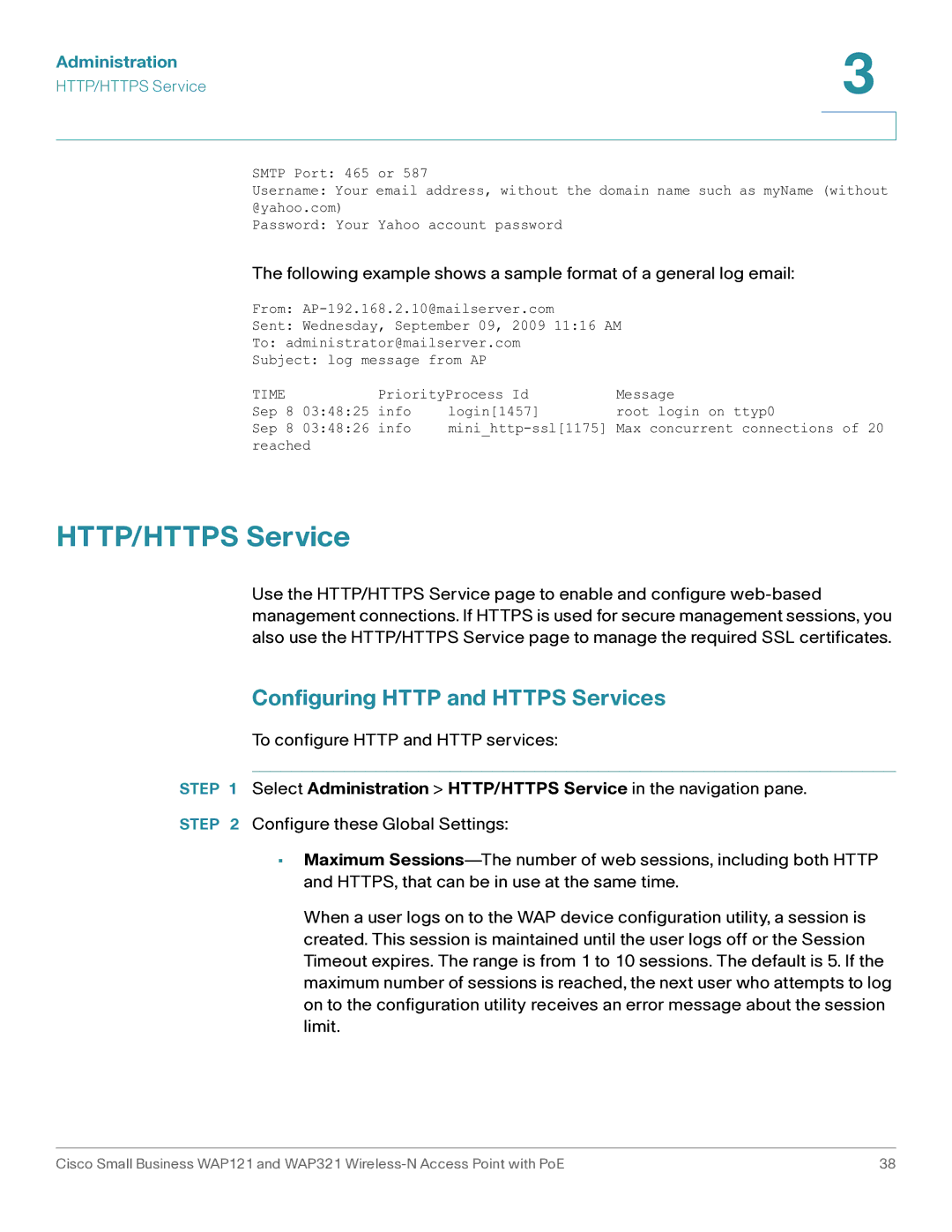 Cisco Systems WAP121, WAP321 manual HTTP/HTTPS Service, Configuring Http and Https Services 