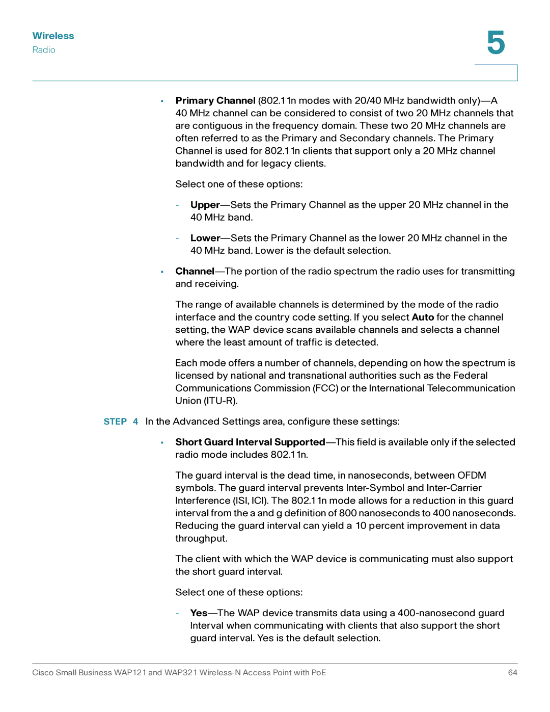 Cisco Systems WAP121, WAP321 manual Wireless 