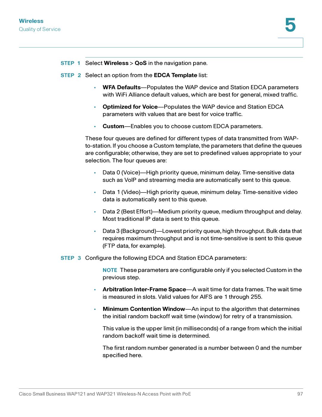 Cisco Systems WAP321, WAP121 manual Wireless 