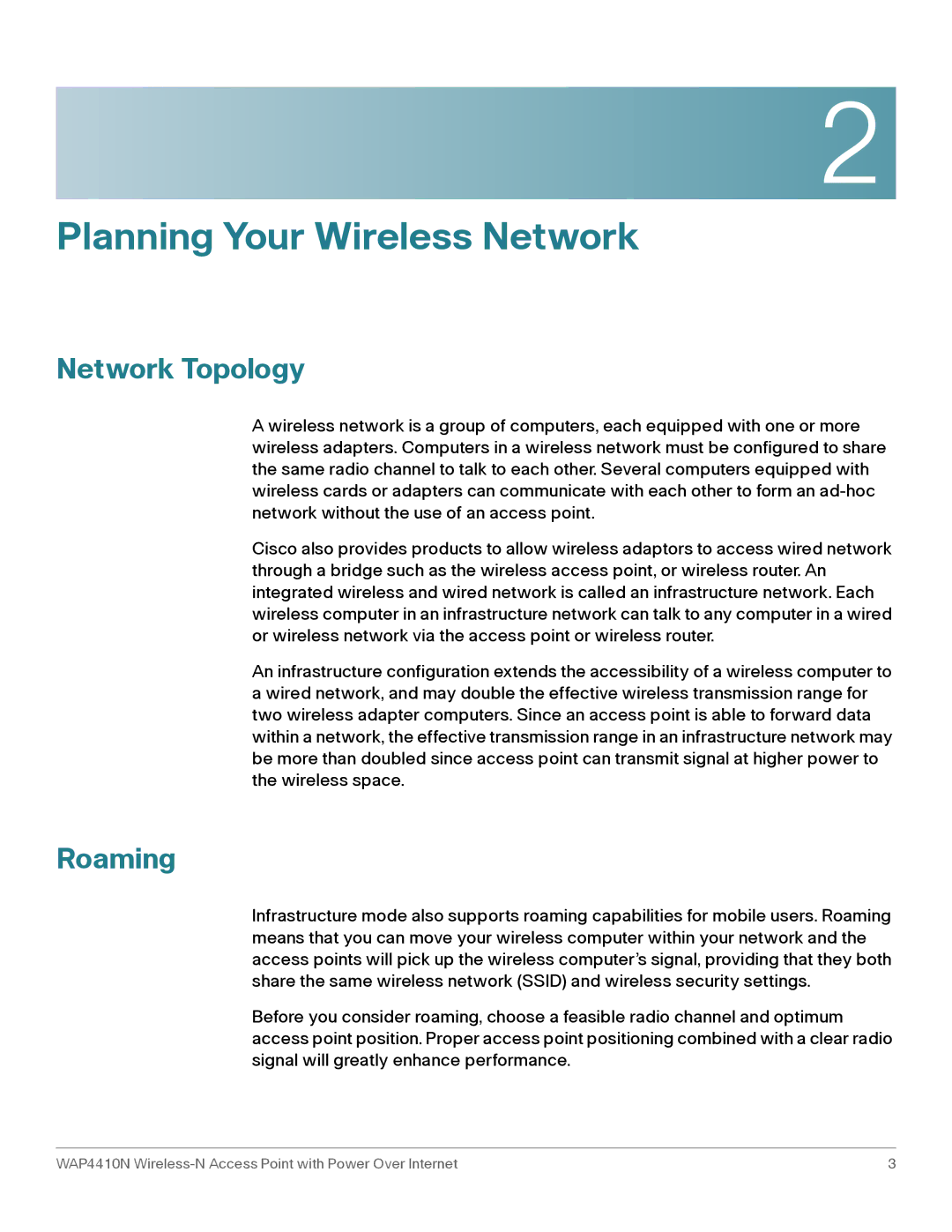 Cisco Systems WAP4410N manual Network Topology, Roaming 