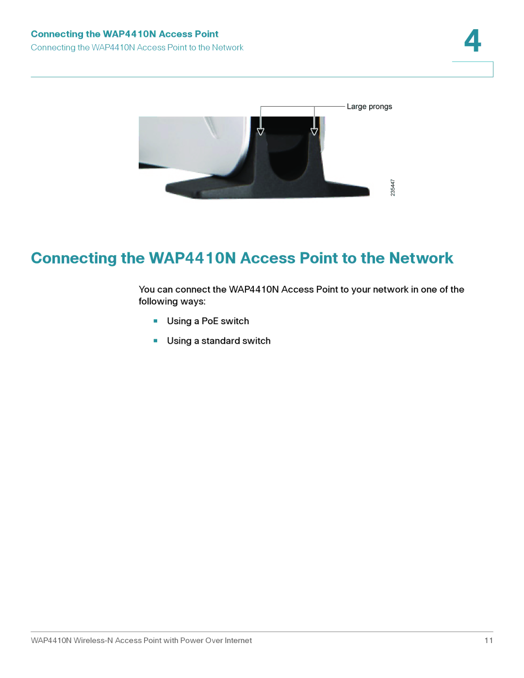 Cisco Systems manual Connecting the WAP4410N Access Point to the Network 