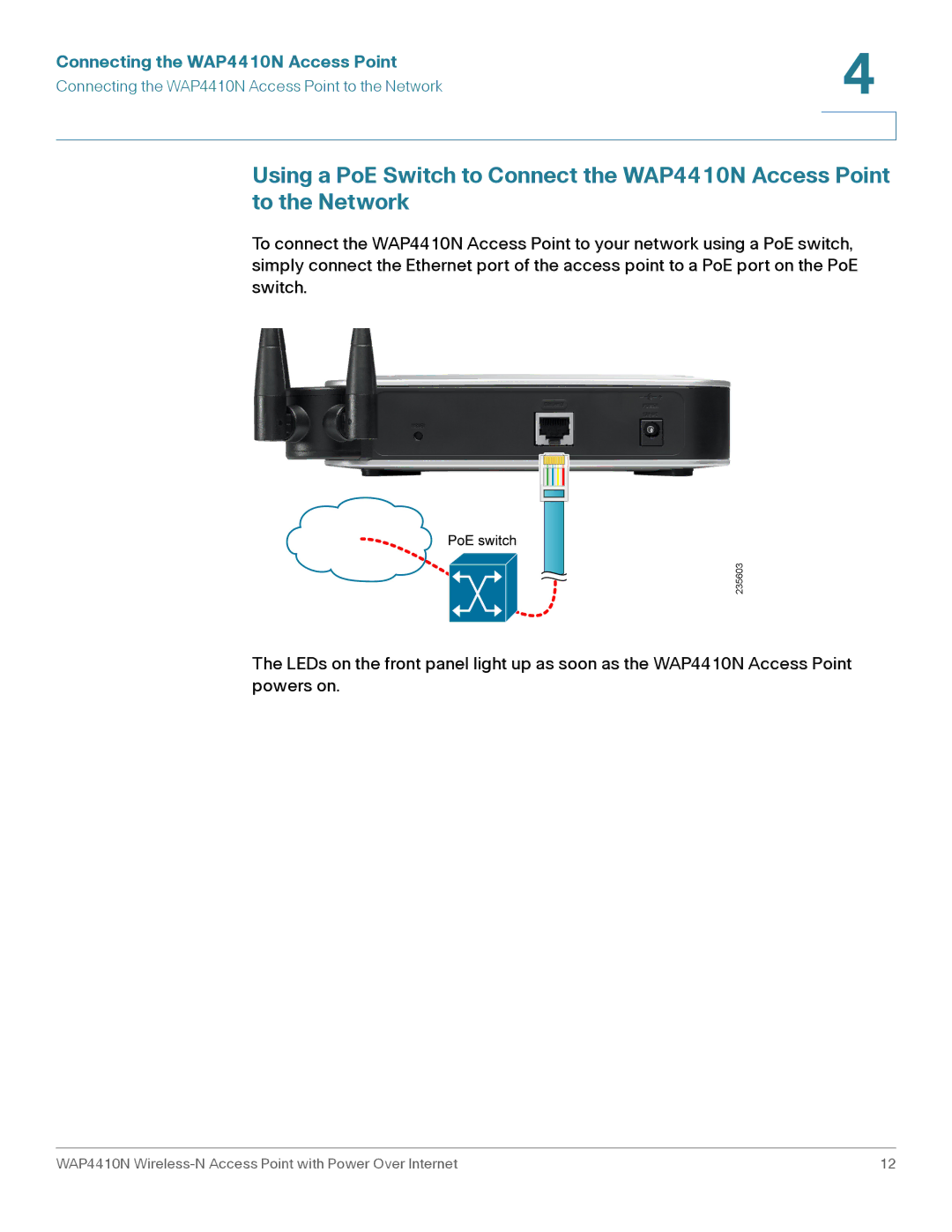 Cisco Systems manual Connecting the WAP4410N Access Point 