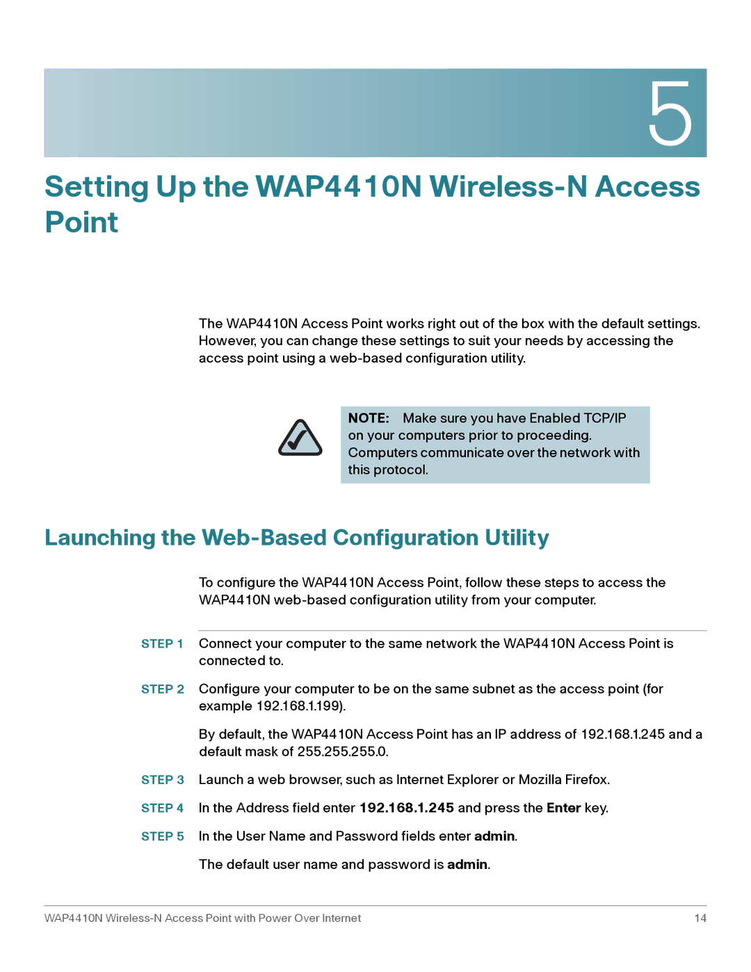 Cisco Systems manual Setting Up the WAP4410N Wireless-N Access Point, Launching the Web-Based Configuration Utility 