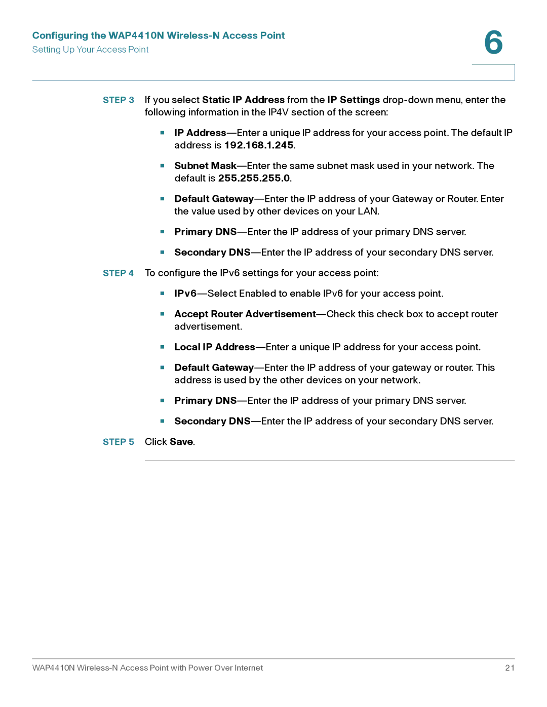 Cisco Systems manual Configuring the WAP4410N Wireless-N Access Point 