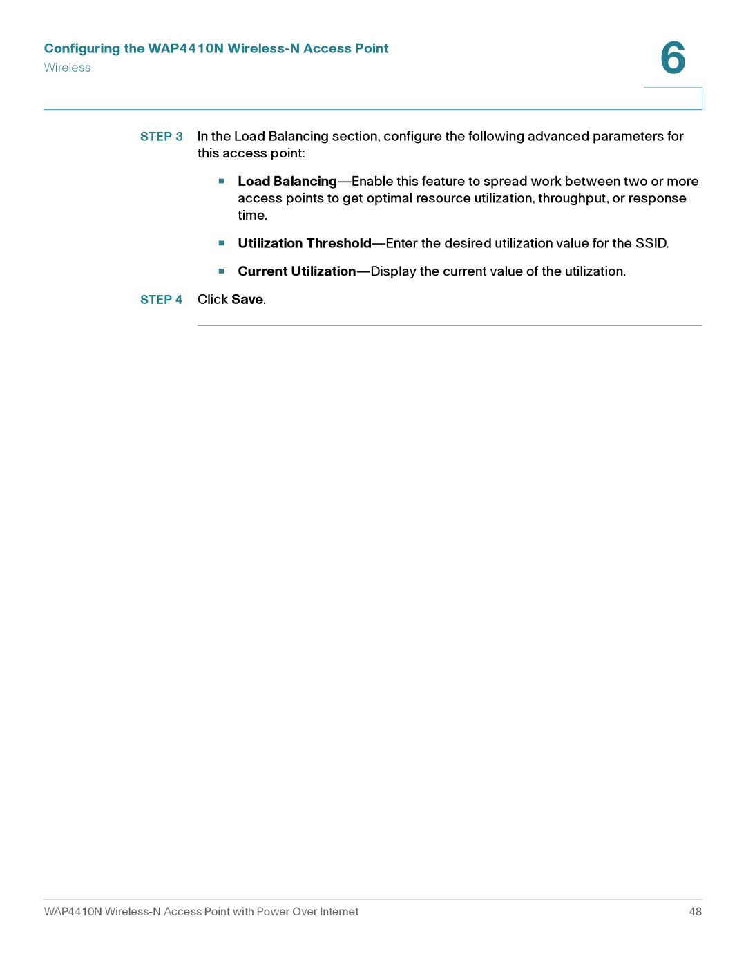 Cisco Systems WAP4410N manual Click Save 