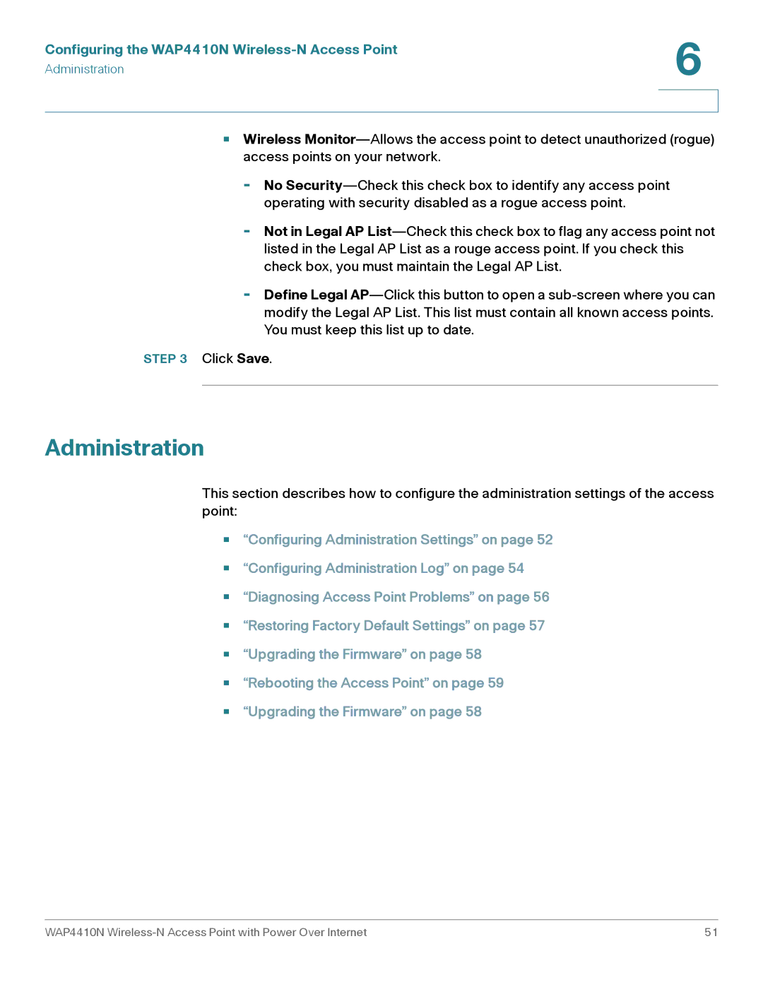 Cisco Systems WAP4410N manual Administration 