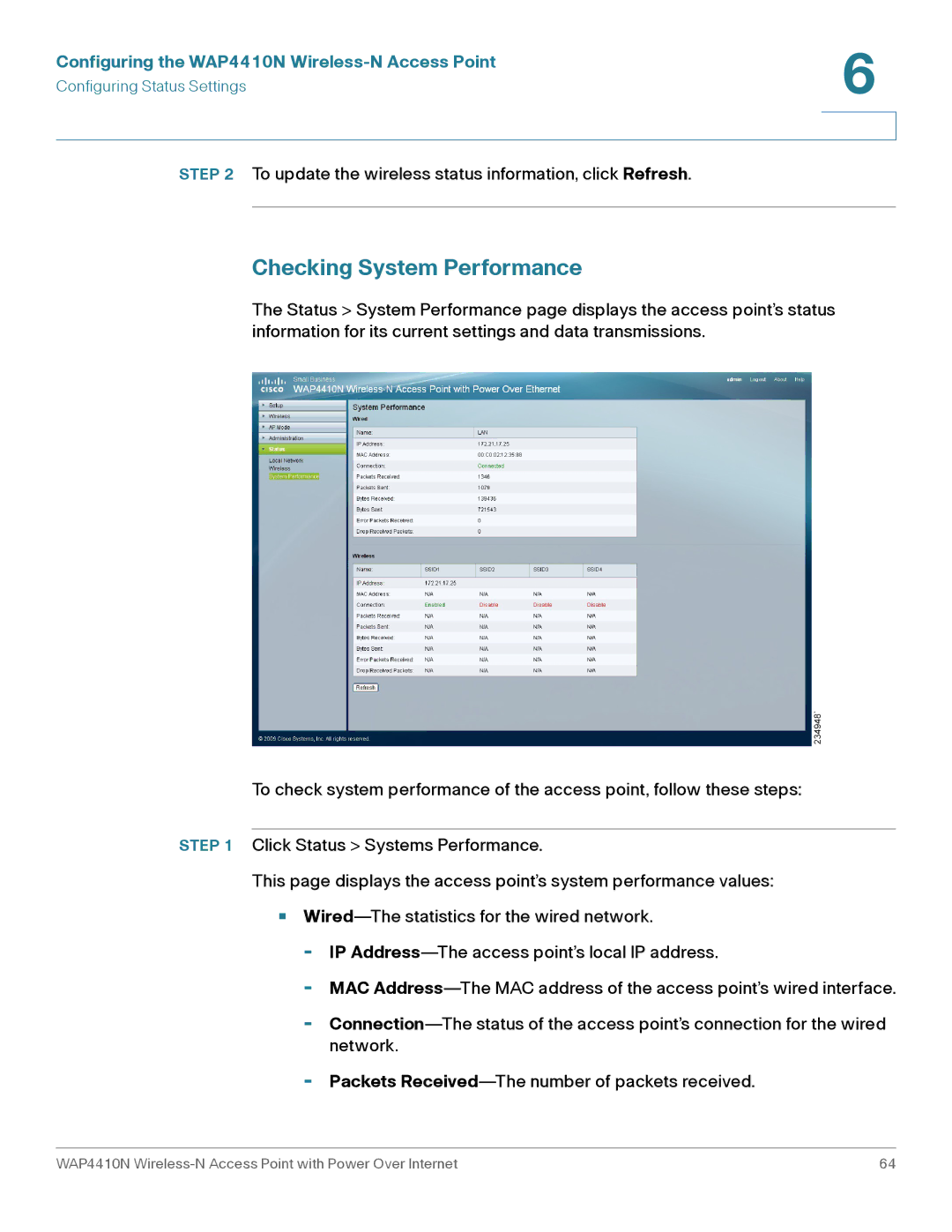 Cisco Systems WAP4410N manual Checking System Performance 