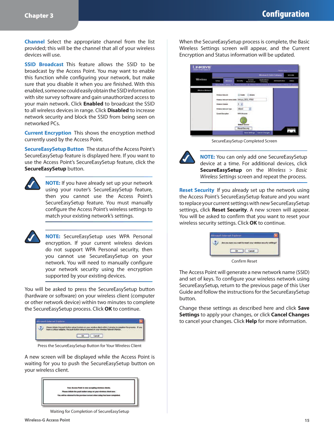 Cisco Systems WAP54G manual Press the SecureEasySetup Button for Your Wireless Client 