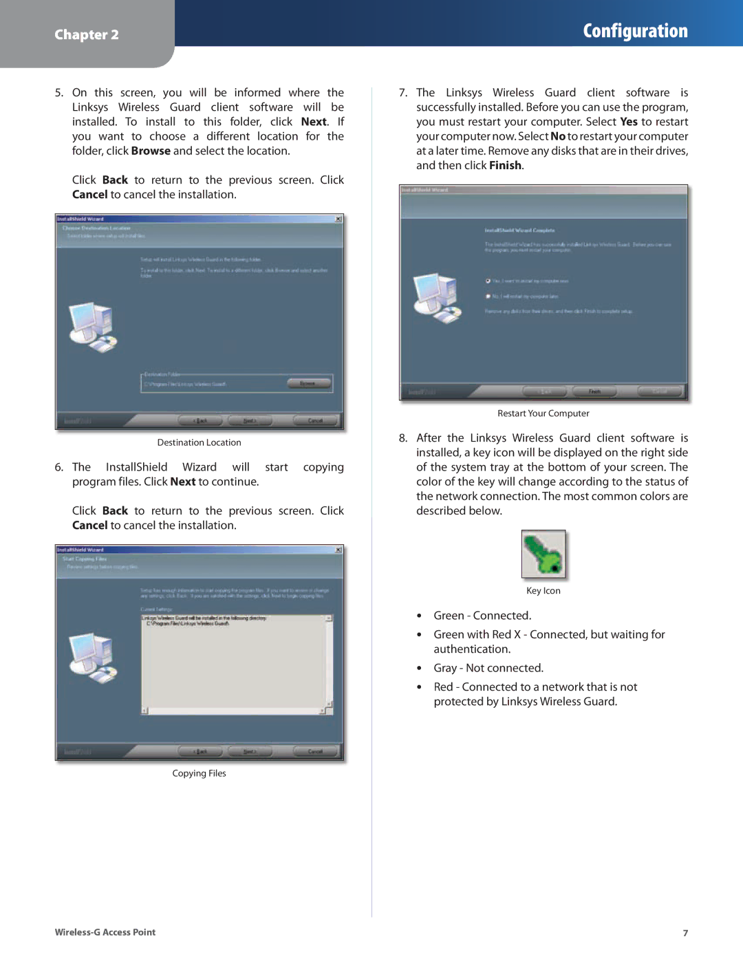 Cisco Systems WAP54G manual Destination Location 