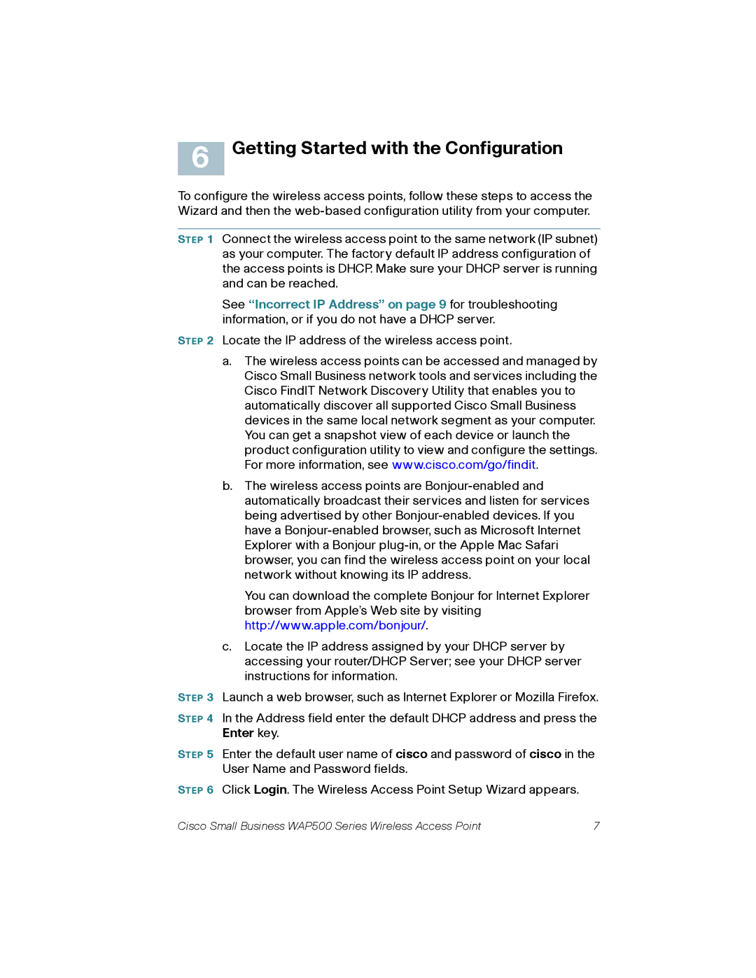 Cisco Systems WAP561AK9 quick start Getting Started with the Configuration 