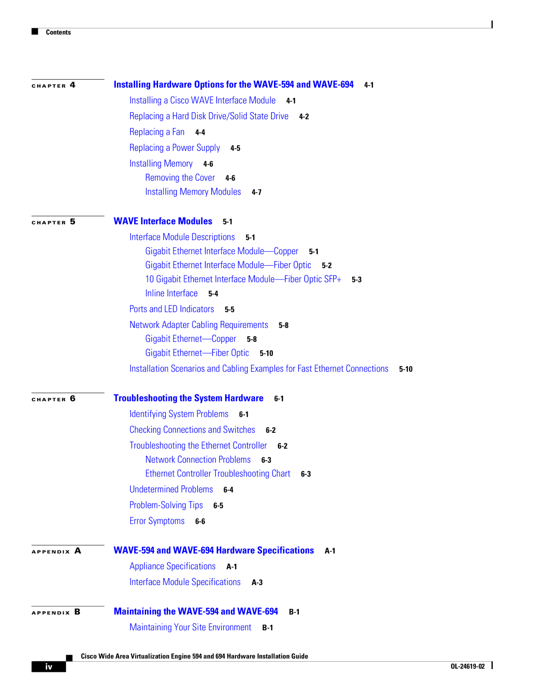 Cisco Systems WAVE594K9 manual Installing Hardware Options for the WAVE-594 and WAVE-6944-1 