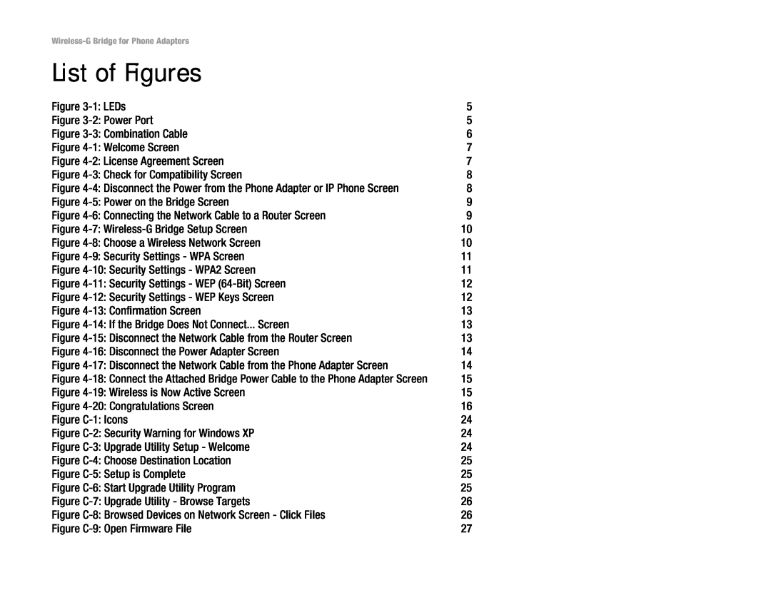 Cisco Systems WBP54G manual List of Figures 