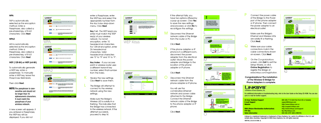 Cisco Systems WBP54G manual WEP Keys, Wpa, WPA2 