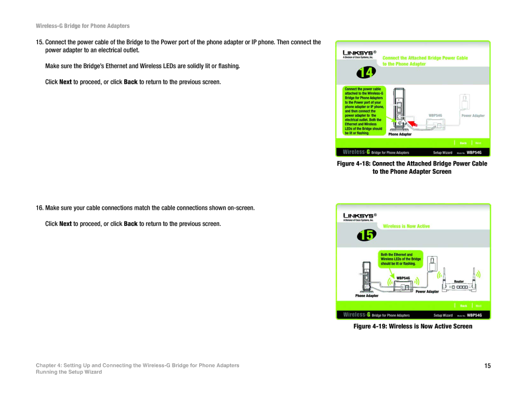 Cisco Systems WBP54G manual Wireless is Now Active Screen 