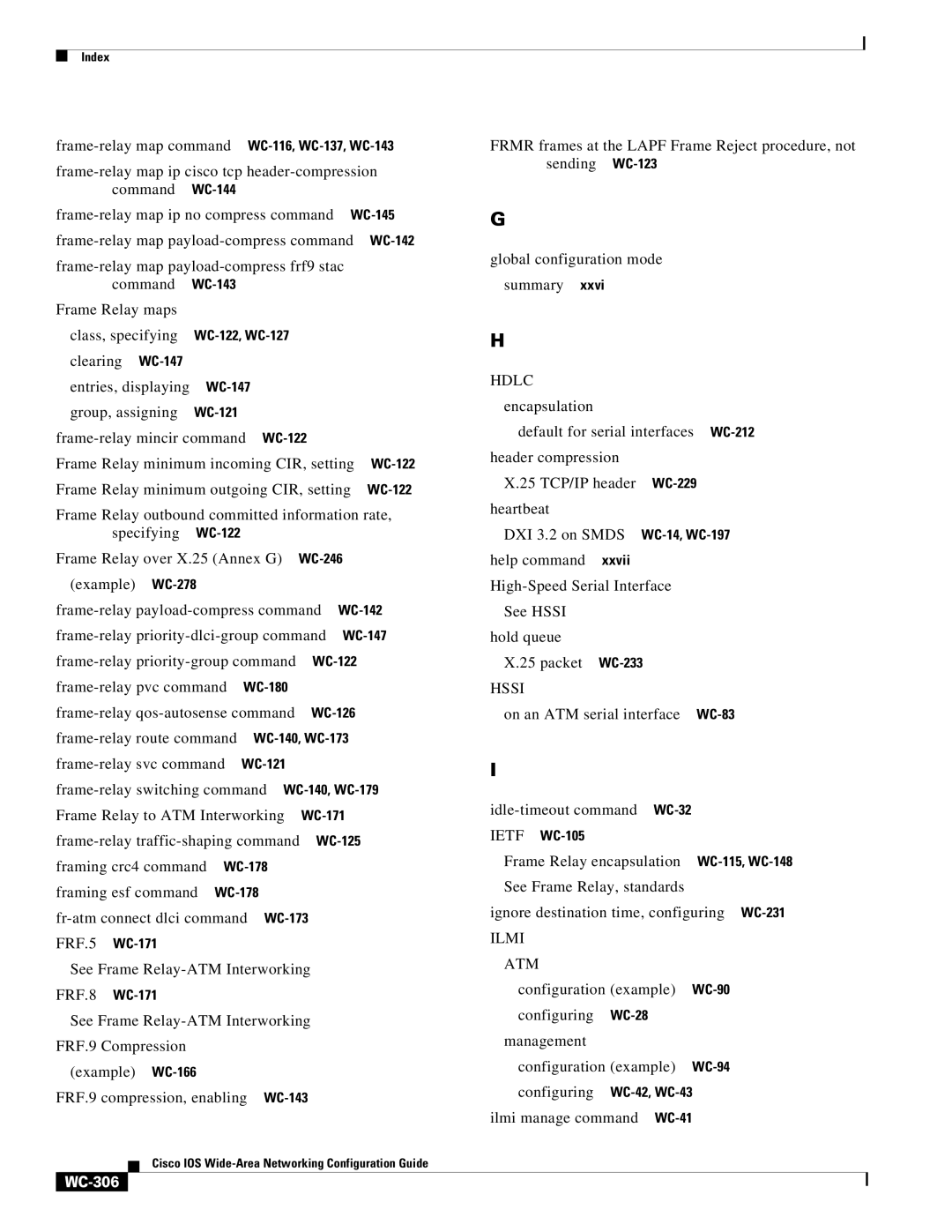 Cisco Systems WC-293 manual Hdlc, Hssi, Ilmi ATM, WC-306 