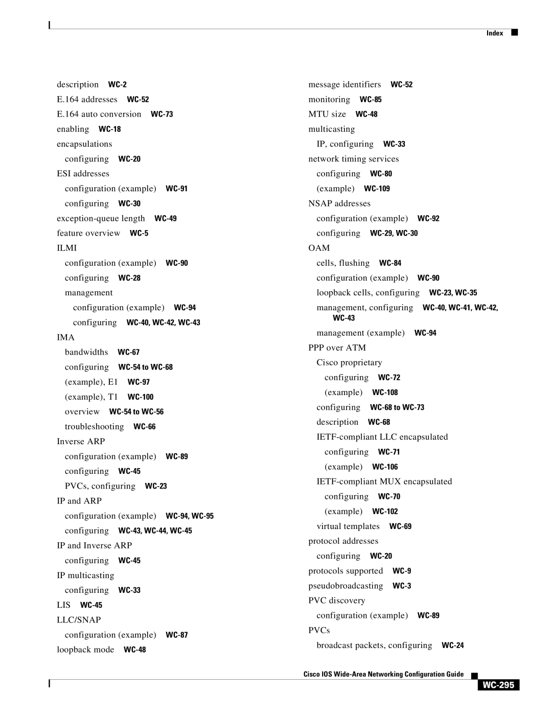 Cisco Systems WC-293 manual Ilmi, Ima, Llc/Snap, Oam, WC-295 