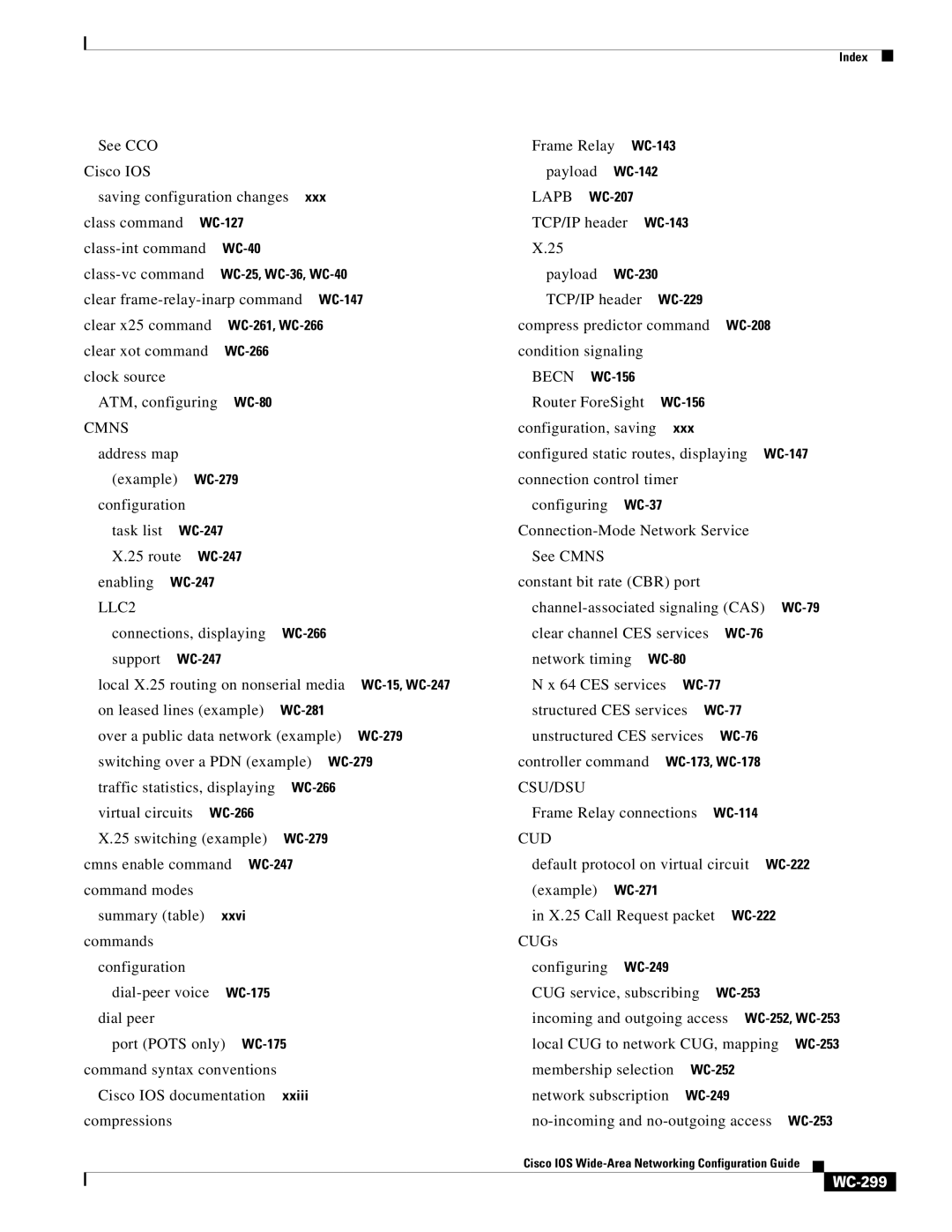 Cisco Systems WC-293 manual Cmns, LLC2, Csu/Dsu, Cud, WC-299 