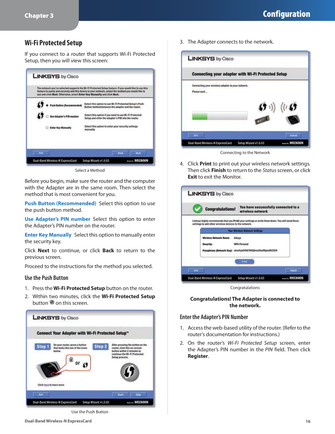 Cisco Systems WEC600N manual Wi-Fi Protected Setup 