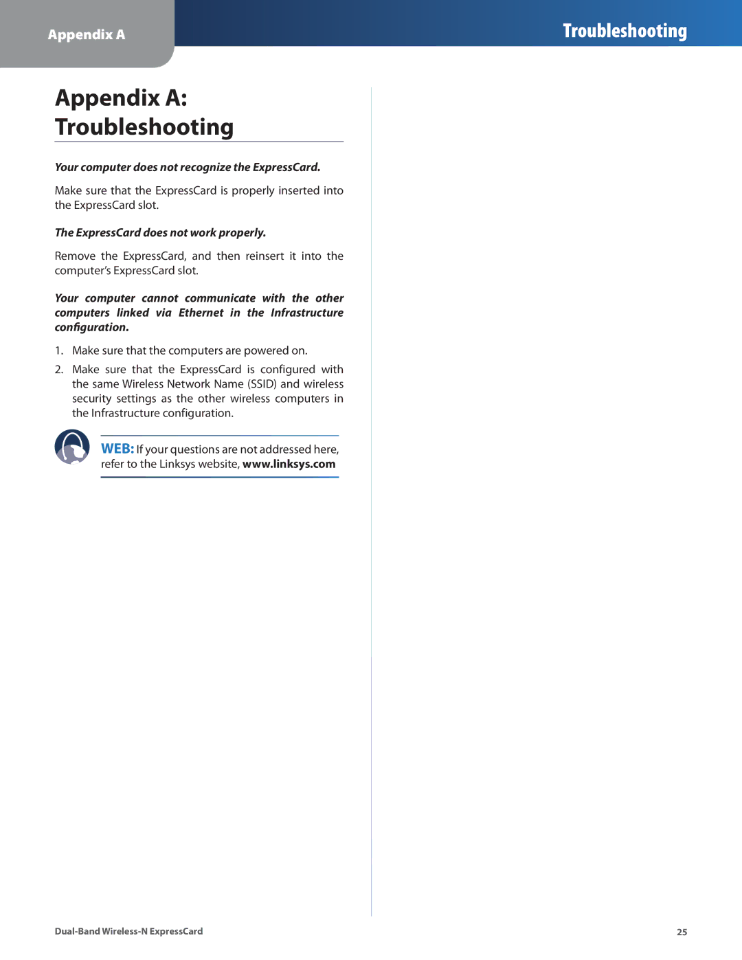 Cisco Systems WEC600N manual Appendix a Troubleshooting 