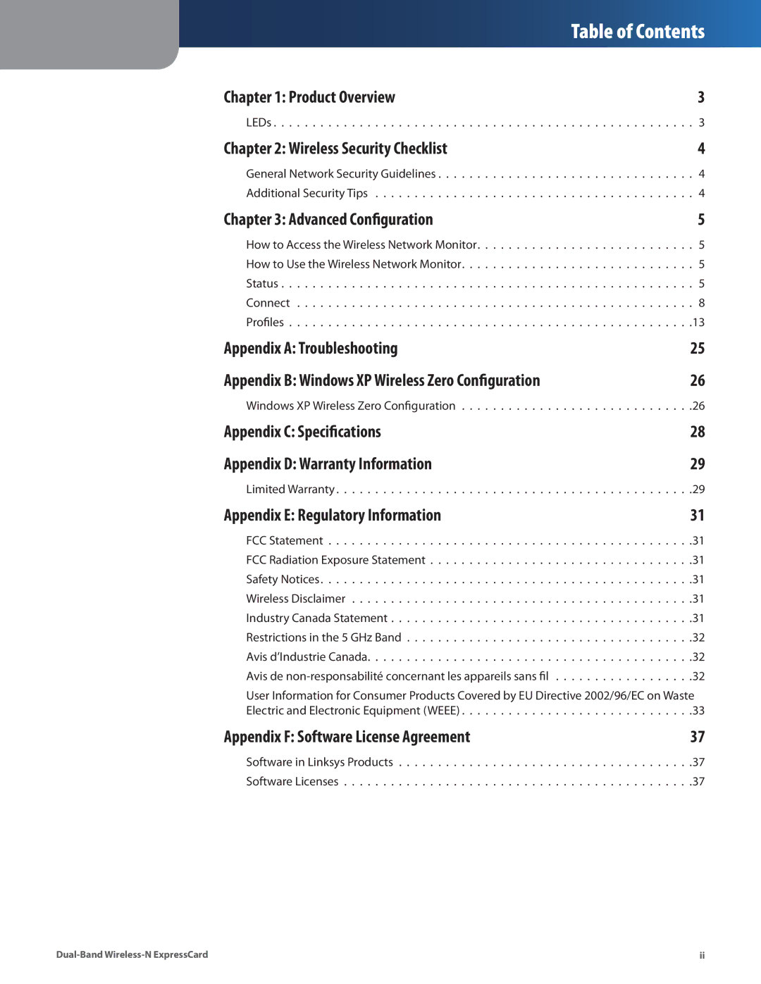 Cisco Systems WEC600N manual Table of Contents 