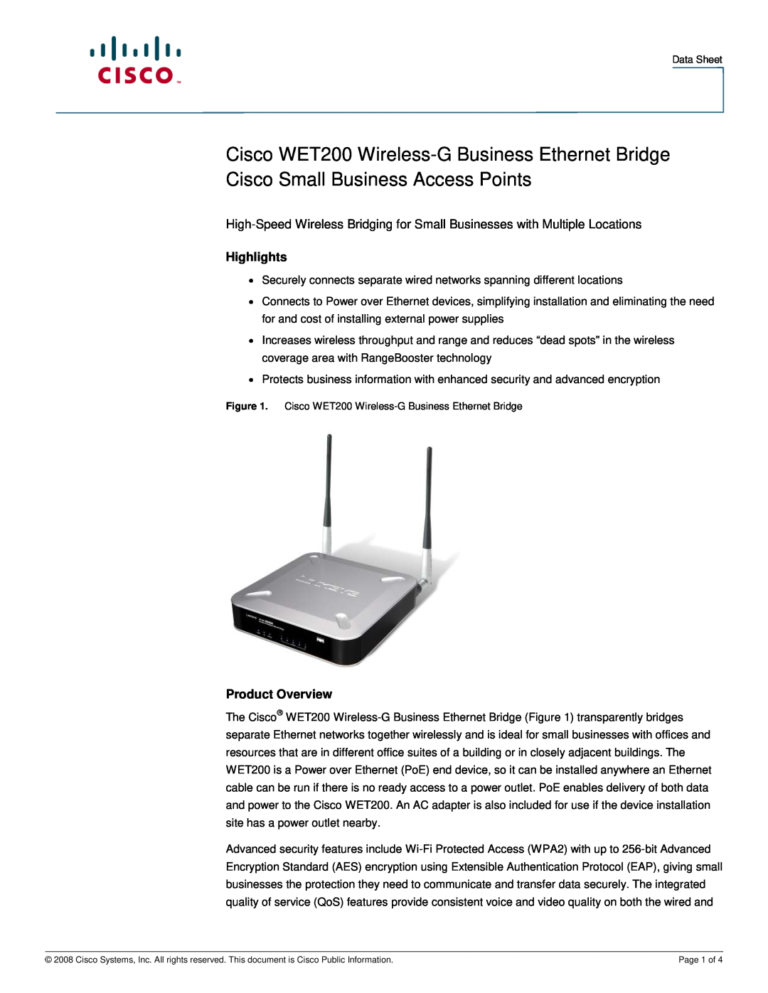 Cisco Systems WET200 manual Wireless-G Business Ethernet Bridge, Business Series, Quick Installation, Package Contents 