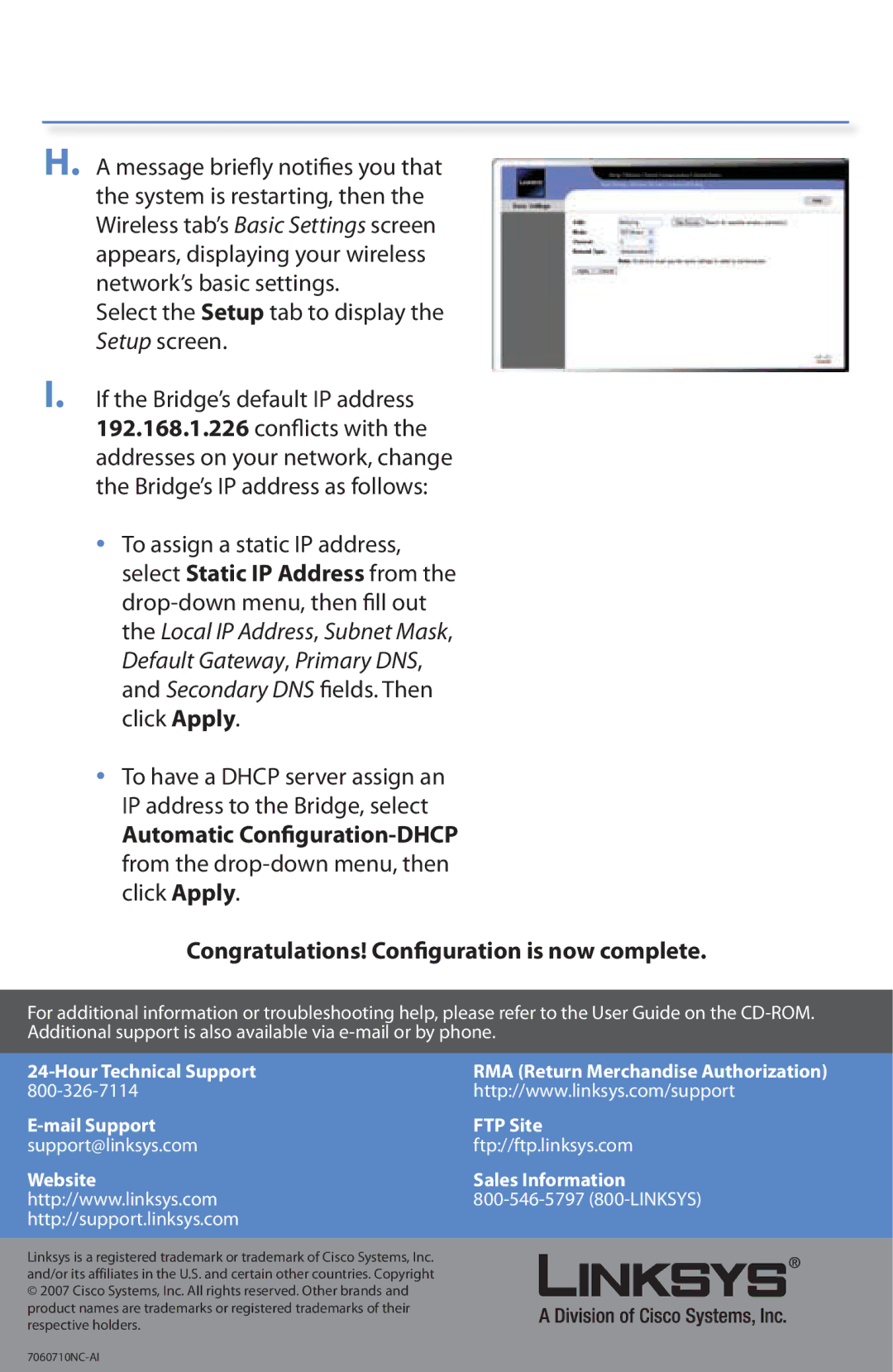 Cisco Systems WET200 manual Congratulations! Configuration is now complete 