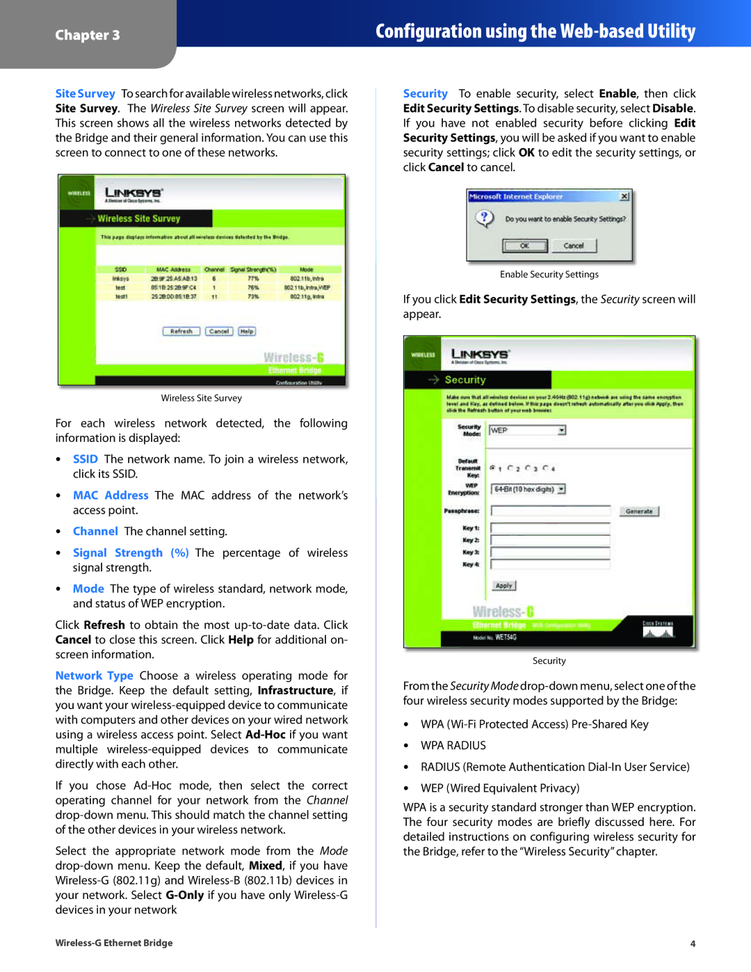 Cisco Systems WET54G manual WPA Radius 