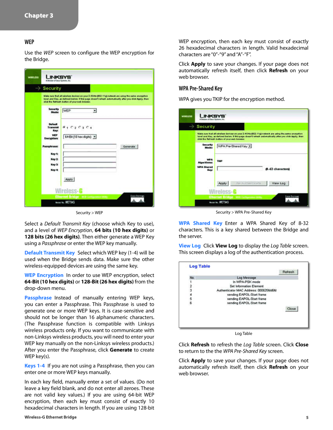 Cisco Systems WET54G manual Wep 