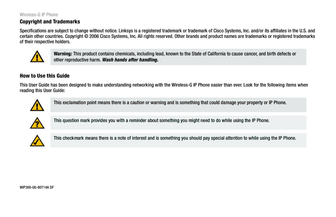 Cisco Systems WIP300 manual Copyright and Trademarks 