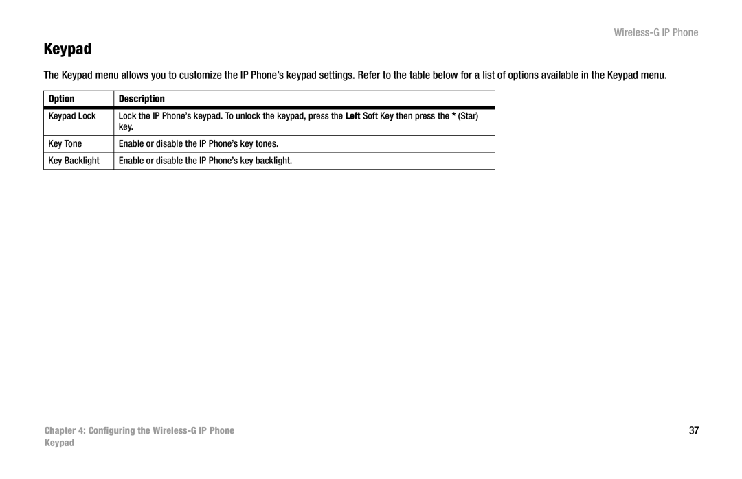 Cisco Systems WIP300 manual Keypad 