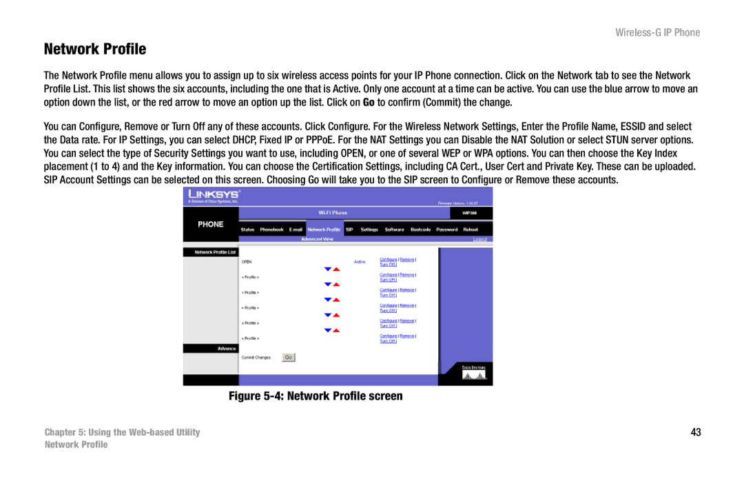 Cisco Systems WIP300 manual Using the Web-based Utility Network Profile 