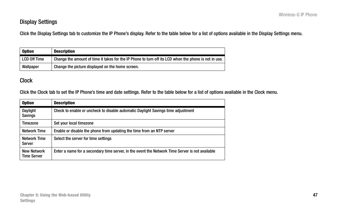 Cisco Systems WIP300 manual Display Settings 