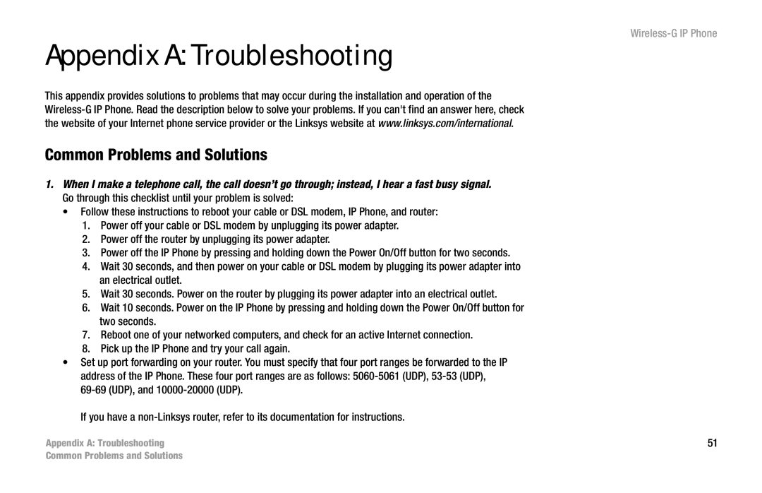 Cisco Systems WIP300 manual Appendix a Troubleshooting, Common Problems and Solutions 