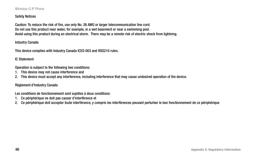 Cisco Systems WIP300 manual Appendix E Regulatory Information 