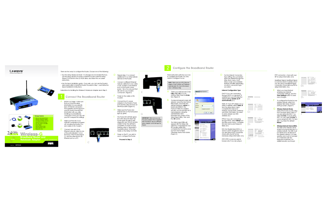 Cisco Systems WKPC54G appendix Connect the Broadband Router, Configure the Broadband Router 