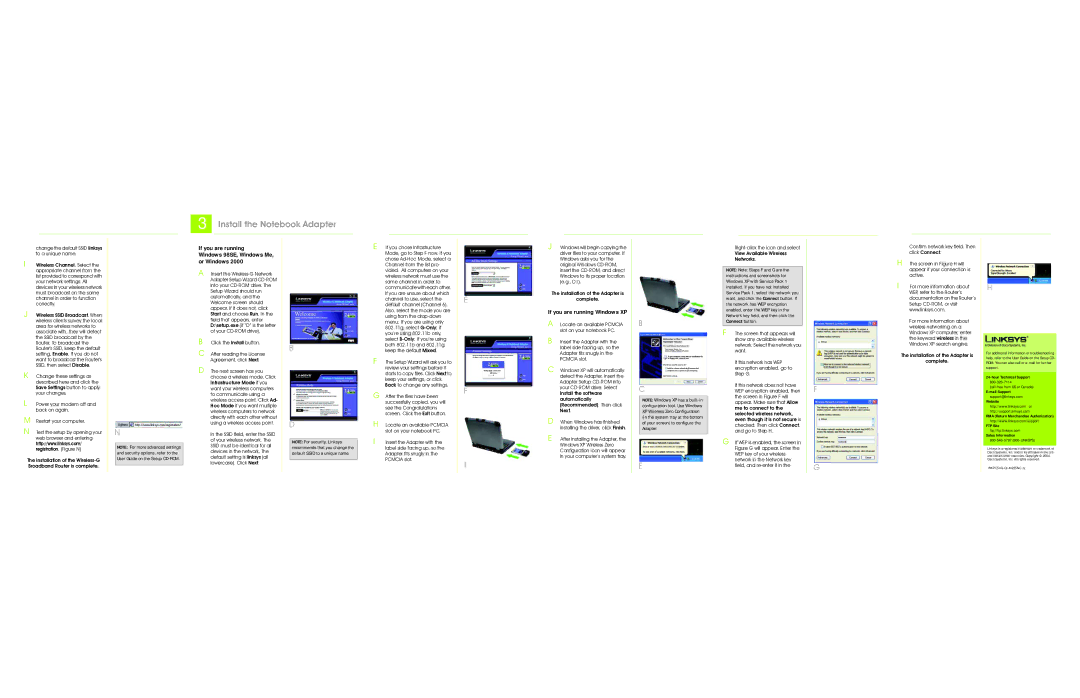 Cisco Systems WKPC54G appendix Install the Notebook Adapter, If you are running Windows 98SE, Windows Me, or Windows 