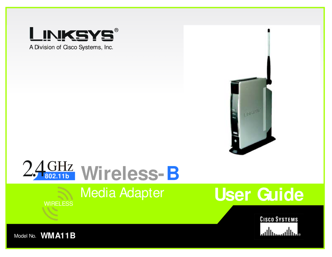 Cisco Systems WMA11B manual GHz .11b Wireless- B 