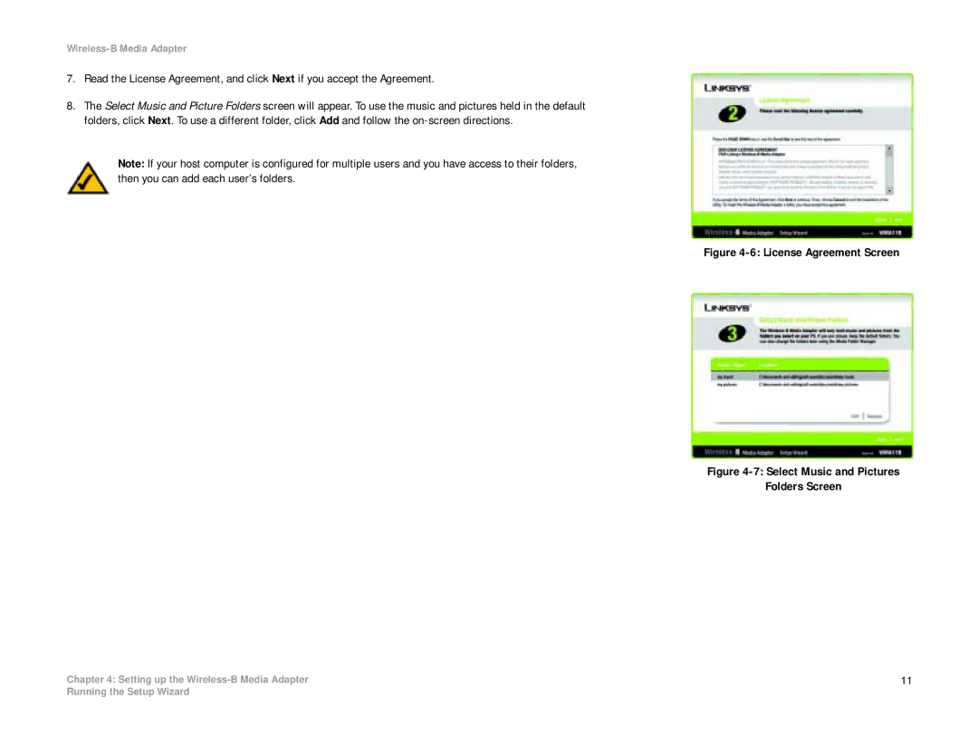 Cisco Systems WMA11B manual License Agreement Screen 