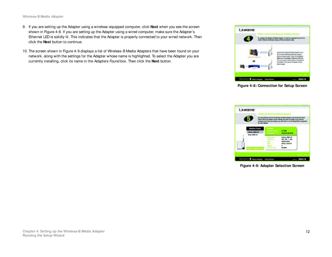 Cisco Systems WMA11B manual Connection for Setup Screen 