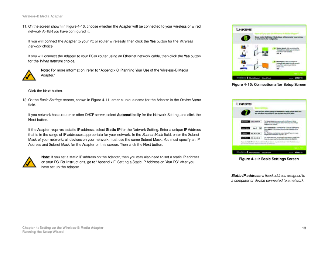 Cisco Systems WMA11B manual Connection after Setup Screen 