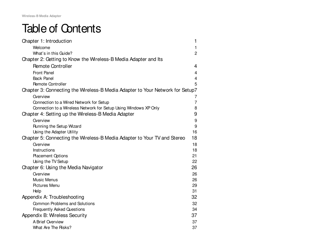 Cisco Systems WMA11B manual Table of Contents 