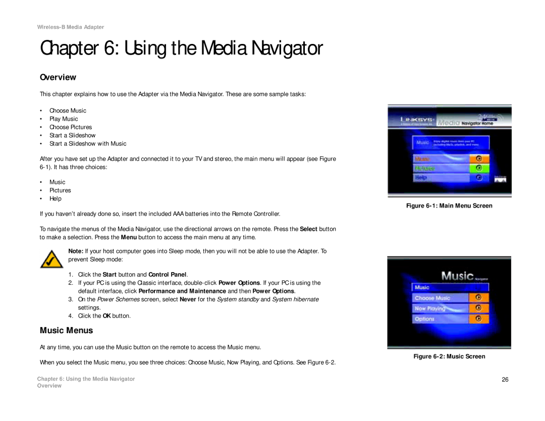 Cisco Systems WMA11B manual Using the Media Navigator, Music Menus 