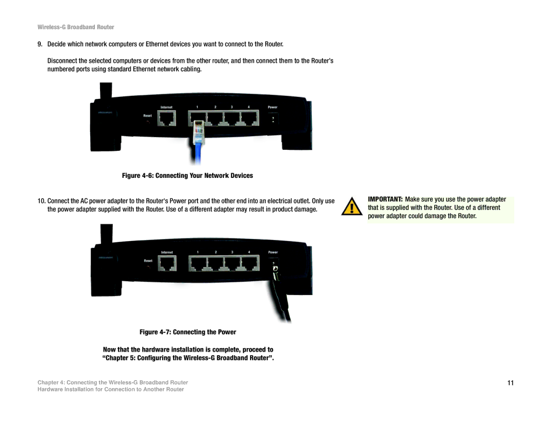 Cisco Systems WRK54G manual Connecting the Power 