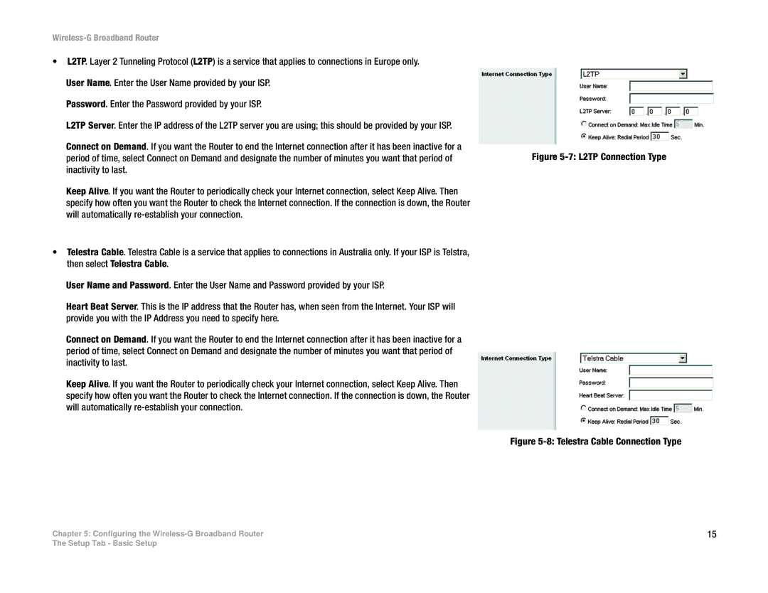 Cisco Systems WRK54G manual L2TP Connection Type 