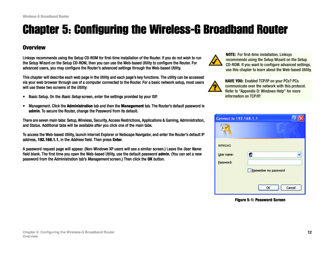 Cisco Systems WRK54G manual Configuring the Wireless-G Broadband Router, Overview 