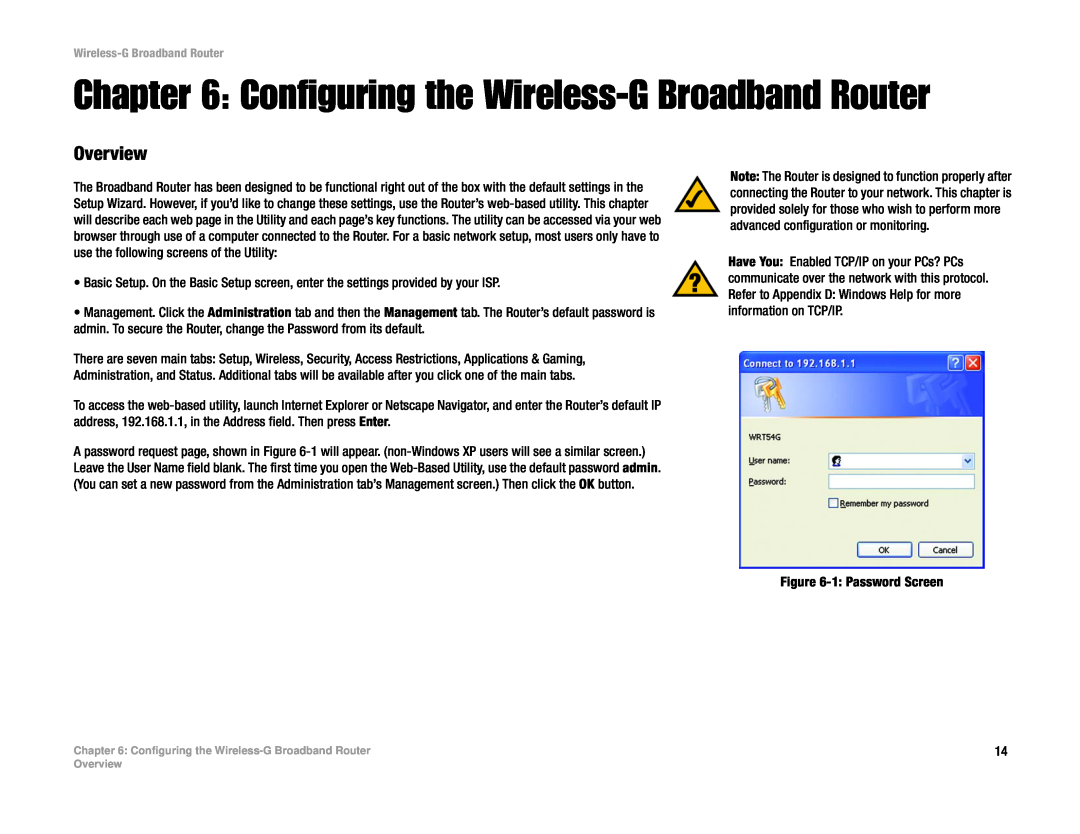 Cisco Systems WRT54G manual Configuring the Wireless-G Broadband Router 