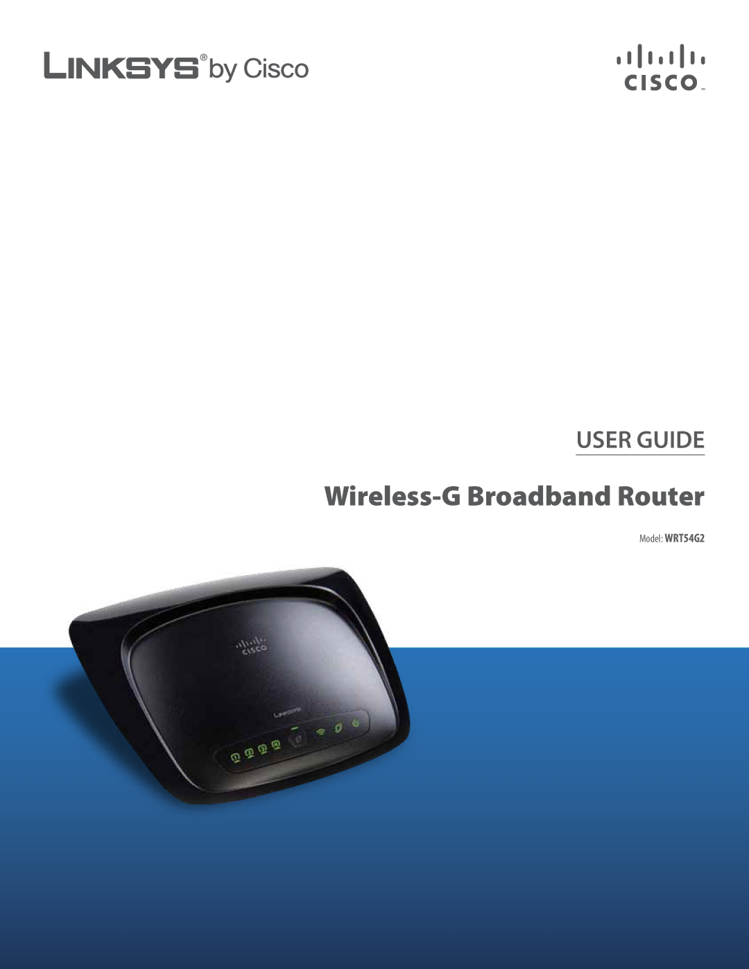 Cisco Systems WRT54G2 manual Wireless-G Broadband Router 